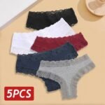 5PCS Set Women Lace Seamless Cotton Panties Sexy Brazilian P - Image 3