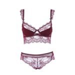 Sexy Mousse Women Sexy Bra Set Ultra-thin Red Black Lace Bras Underwear Push up Bra and underwear - Image 2