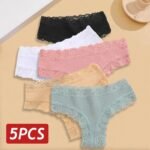5PCS Set Women Lace Seamless Cotton Panties Sexy Brazilian P - Image 8