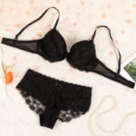 Women's Bra Set, Black Sexy Lace Push-up Bra - Image 7